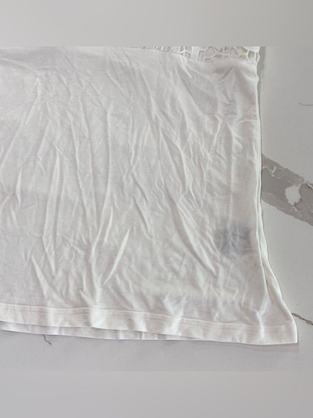 Boston Proper White Lace-Detail Double Adjustable Spaghetti Straps Tank Top L - Picture 6 of 15